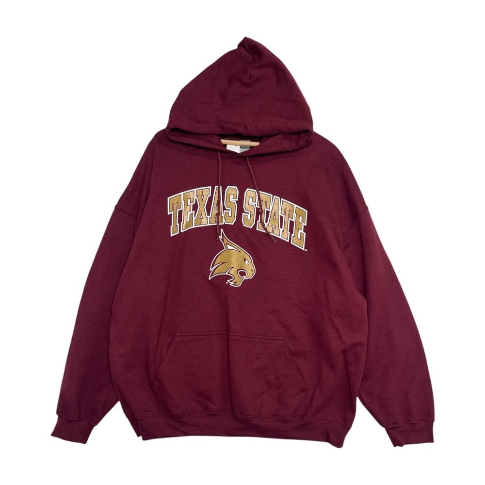 New Texas State Bobcats Hoodie Mens 2XL Red Maroon Pullover College Game NCAA